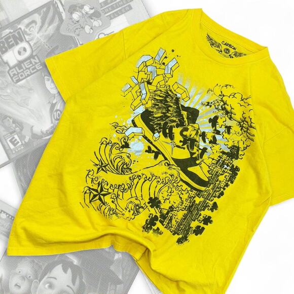 Yellow y2k carbon graphic tee - Picture 1 of 6